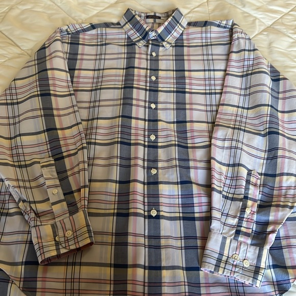 Norsport Brand 100% Cotton Long Sleeves Plaid Design Men’s Dress Shirt Medium - Picture 13 of 13